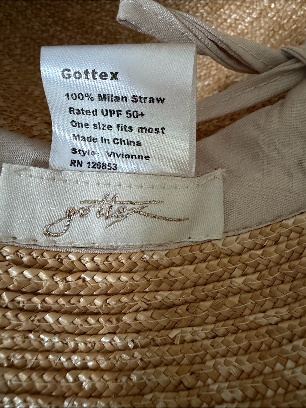Gottex Straw SPF hat - Milan Straw - Picture 5 of 6